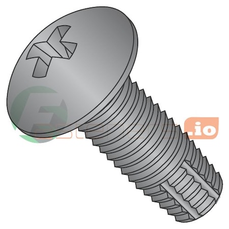 Newport Fasteners Thread Cutting Screw, #6-32 x 5/16 in, Black Zinc Plated Steel Truss Head Phillips Drive, 10000 PK 812069